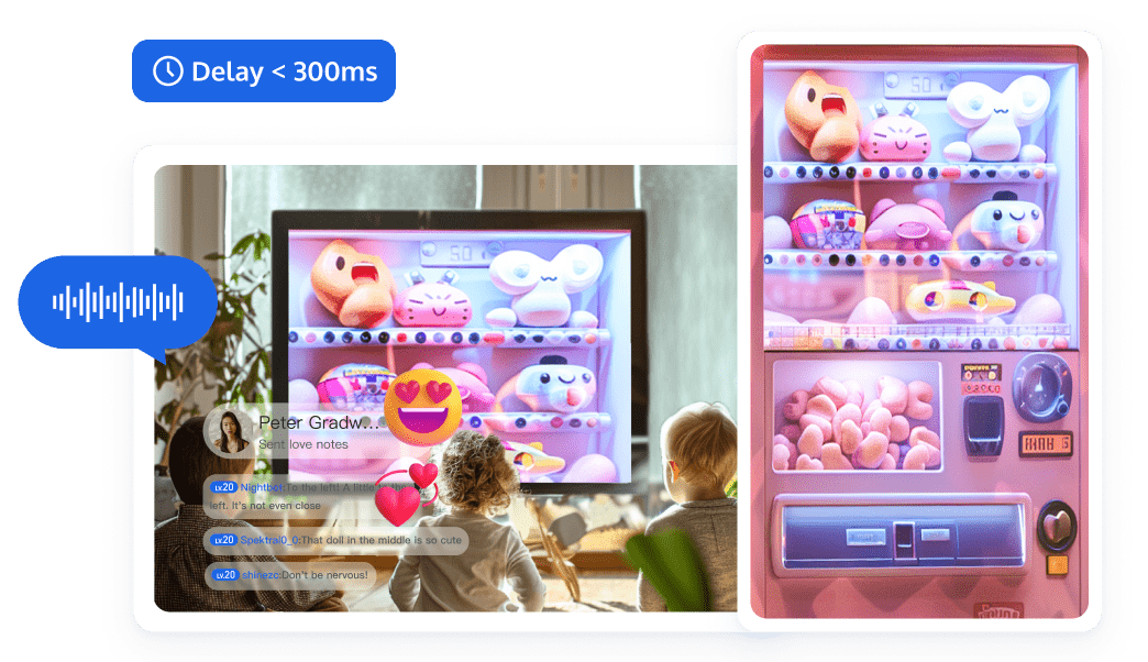 Enables real-time, remote control of claw machines for players