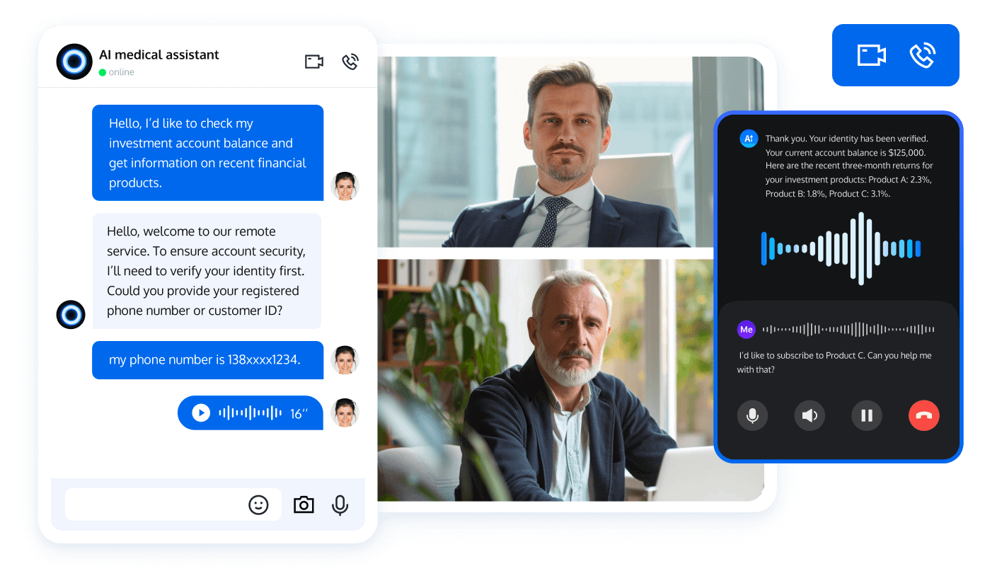 Institutions use HD video and AI chatbots for remote consultations and services, ensuring compliance and efficiency.