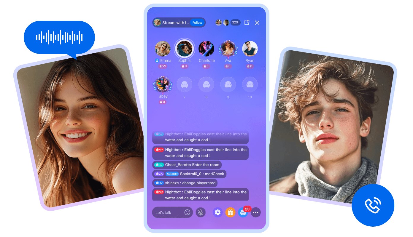 Real-time interaction breaks distance, diverse topics inspire exchanges, creating a warm and vibrant online social experience.