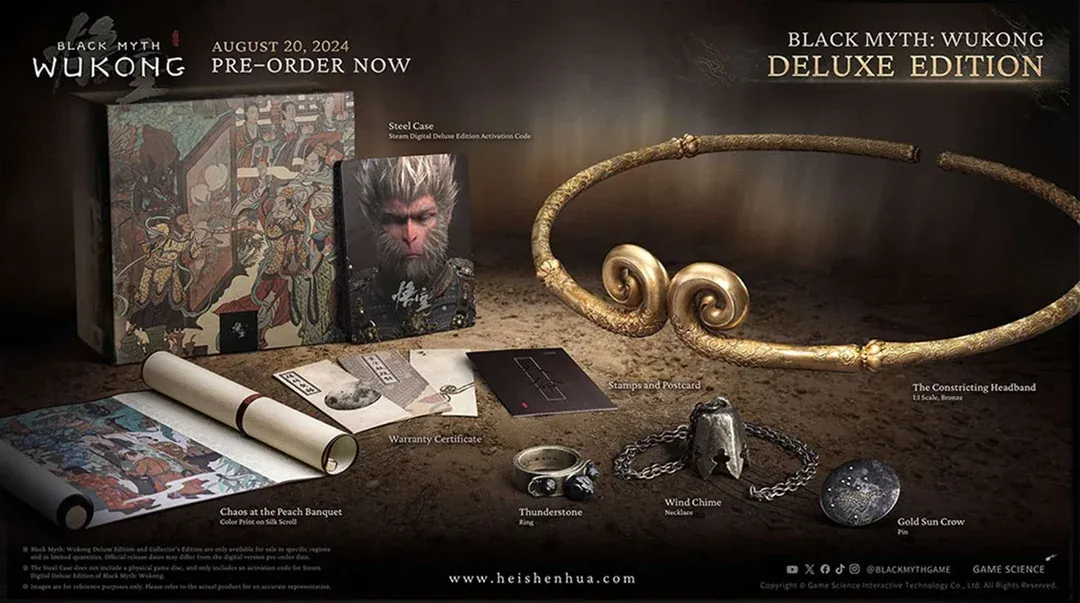 **Black Myth: Wukong Deluxe Edition promotional image**

This image showcases the Black Myth: Wukong Deluxe Edition, featuring a steel case, artwork