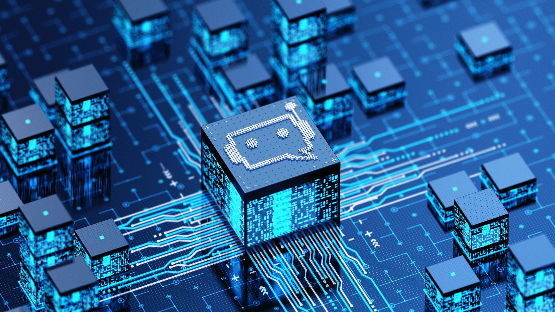 AI Chip Technology, Electronic Circuit Board, Future Computing